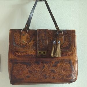 OOAK Handcrafted Tooled Leather Bag